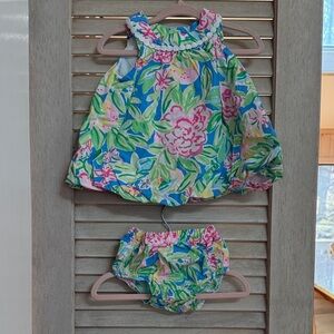 Lilly Pulitzer Paloma Dress in Multi Grove Garden w/Bloomers 3-6 months